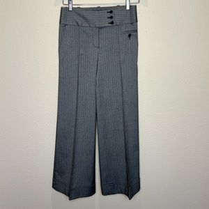 BCBG Gray Herringbone Wide Leg Trousers Sz 0